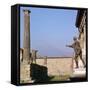 Bronze Statue in Front of the Temple of Apollo, Pompeii, 1st Century-CM Dixon-Framed Stretched Canvas