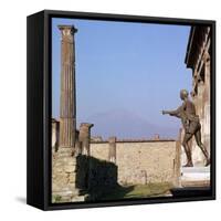 Bronze Statue in Front of the Temple of Apollo, Pompeii, 1st Century-CM Dixon-Framed Stretched Canvas