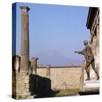 Bronze Statue in Front of the Temple of Apollo, Pompeii, 1st Century-CM Dixon-Stretched Canvas