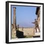 Bronze Statue in Front of the Temple of Apollo, Pompeii, 1st Century-CM Dixon-Framed Photographic Print