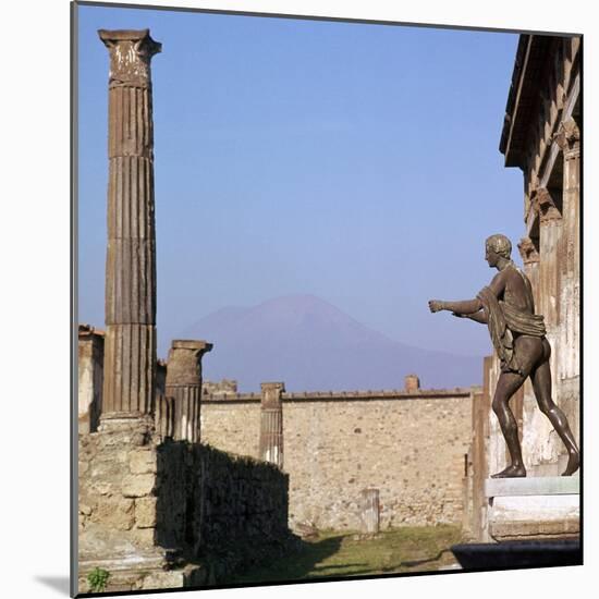 Bronze Statue in Front of the Temple of Apollo, Pompeii, 1st Century-CM Dixon-Mounted Photographic Print