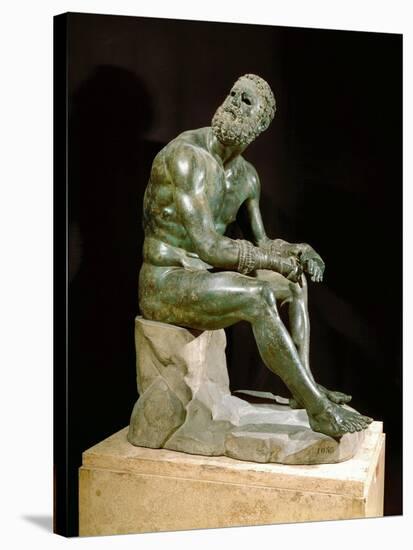 Bronze Statue of a Boxer, Roman Copy of Greek Sculpture by Apollonius the Athenian-null-Stretched Canvas