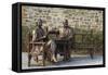 Bronze Statue of Franklin and Eleanor Roosevelt at Their Family Home in Hyde Park, NY-null-Framed Stretched Canvas