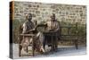 Bronze Statue of Franklin and Eleanor Roosevelt at Their Family Home in Hyde Park, NY-null-Stretched Canvas