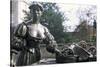 Bronze Statue of Molly Malone, Grafton Street, Dublin, County Dublin, Eire (Ireland)-Bruno Barbier-Stretched Canvas
