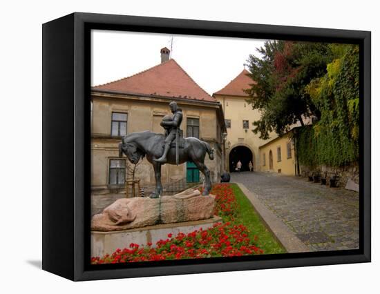 Bronze Statue of St. George, Stone Gate, Zagreb, Croatia-Lisa S. Engelbrecht-Framed Stretched Canvas