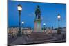 Bronze Statue of the Town Founder Gustav Adolf at Dusk-Frank Fell-Mounted Photographic Print