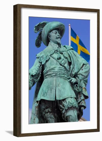 Bronze Statue of the Town Founder Gustav Adolf-Frank Fell-Framed Photographic Print