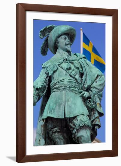 Bronze Statue of the Town Founder Gustav Adolf-Frank Fell-Framed Photographic Print