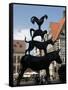 Bronze Statue of Town Musicians of Bremen, Bremen, Germany, Europe-Hans Peter Merten-Framed Stretched Canvas