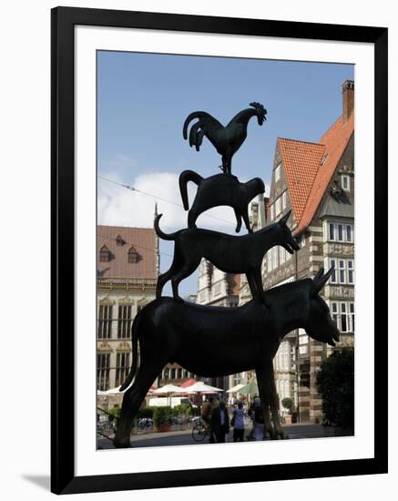 Bronze Statue of Town Musicians of Bremen, Bremen, Germany, Europe-Hans Peter Merten-Framed Photographic Print