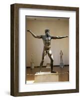 Bronze Statue of Zeus or Poseidon known as Artemision Bronze, from Cape Artemision, Greece-null-Framed Giclee Print