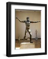 Bronze Statue of Zeus or Poseidon known as Artemision Bronze, from Cape Artemision, Greece-null-Framed Giclee Print