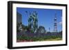 Bronze Statues and Television Tower, Odori Park, Sapporo, Hokkaido, Japan-null-Framed Giclee Print