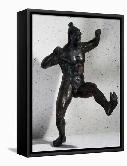 Bronze Statuette Depicting Fighter, Artifact from Autun, France-null-Framed Stretched Canvas