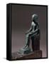 Bronze Statuette Depicting Seated Imhotep, Designer of Step Pyramid at Saqqara-null-Framed Stretched Canvas