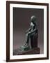 Bronze Statuette Depicting Seated Imhotep, Designer of Step Pyramid at Saqqara-null-Framed Giclee Print