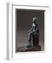 Bronze Statuette Depicting Seated Imhotep, Designer of Step Pyramid at Saqqara-null-Framed Giclee Print