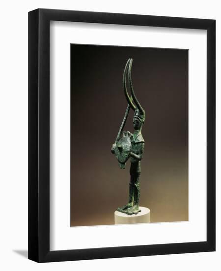 Bronze Statuette of Armed Warrior, from Sardinia Region, Italy-null-Framed Giclee Print