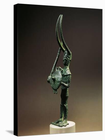 Bronze Statuette of Armed Warrior, from Sardinia Region, Italy-null-Stretched Canvas