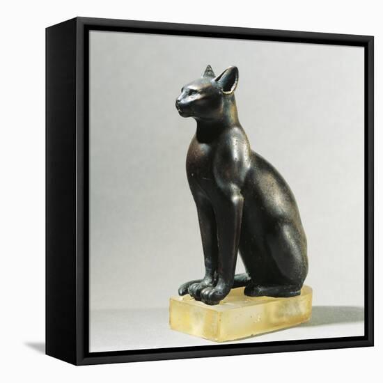 Bronze Statuette of Cat, Bastet's Sacred Animal-null-Framed Stretched Canvas