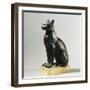 Bronze Statuette of Cat, Bastet's Sacred Animal-null-Framed Giclee Print