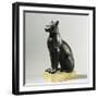 Bronze Statuette of Cat, Bastet's Sacred Animal-null-Framed Giclee Print