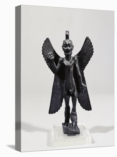 Bronze Statuette Portraying Assyrian Demon Pazuzu-null-Stretched Canvas