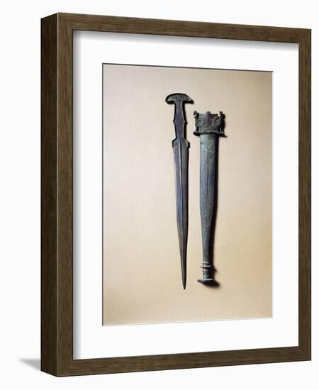Bronze Sword Decorated with Small Anthropoid Figures on Sheath-null-Framed Giclee Print