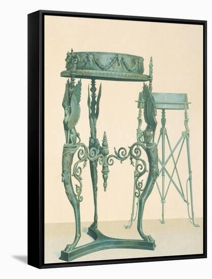 Bronze Tripod, from the Houses and Monuments of Pompeii-Fausto and Felice Niccolini-Framed Stretched Canvas