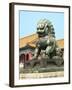 Bronzed Lion Guards Gate of Heavenly Purity, Forbidden City, UNESCO Site, Beijing, China, Asia-Kimberly Walker-Framed Photographic Print