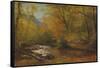 Brook in Woods-Albert Bierstadt-Framed Stretched Canvas