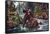 Brook Trout Fishing, 1862-Currier & Ives-Framed Stretched Canvas