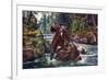 Brook Trout Fishing, 1862-Currier & Ives-Framed Giclee Print