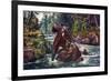 Brook Trout Fishing, 1862-Currier & Ives-Framed Giclee Print