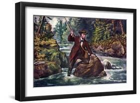 Brook Trout Fishing, 1862-Currier & Ives-Framed Giclee Print