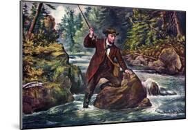 Brook Trout Fishing, 1862-Currier & Ives-Mounted Giclee Print