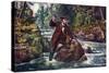 Brook Trout Fishing, 1862-Currier & Ives-Stretched Canvas