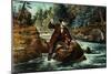 Brook Trout Fishing, an Anxious Moment, 1862-Currier & Ives-Mounted Giclee Print