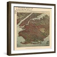 Brooklyn 1908 Bird's Eye View-null-Framed Giclee Print