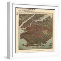 Brooklyn 1908 Bird's Eye View-null-Framed Giclee Print