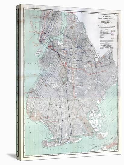 Brooklyn 1920 Transit Map-null-Stretched Canvas