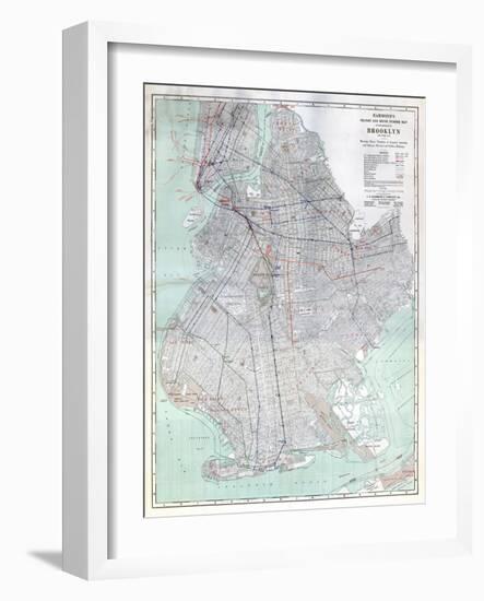Brooklyn 1920 Transit Map-null-Framed Giclee Print