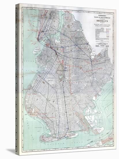 Brooklyn 1920 Transit Map-null-Stretched Canvas