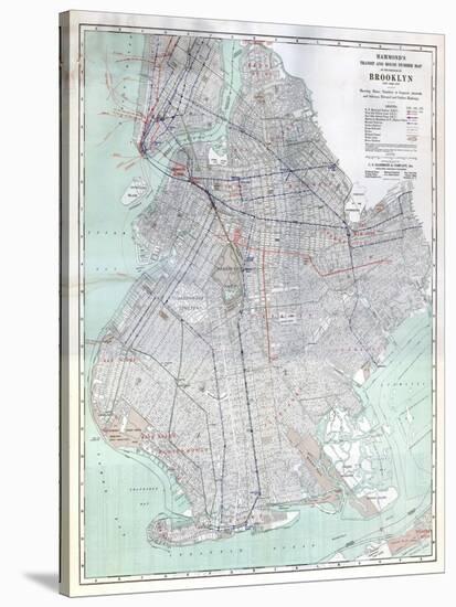 Brooklyn 1920 Transit Map-null-Stretched Canvas