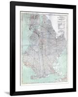 Brooklyn 1920 Transit Map-null-Framed Giclee Print