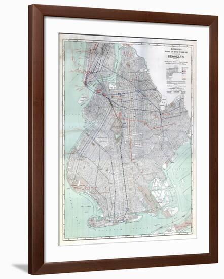 Brooklyn 1920 Transit Map-null-Framed Giclee Print