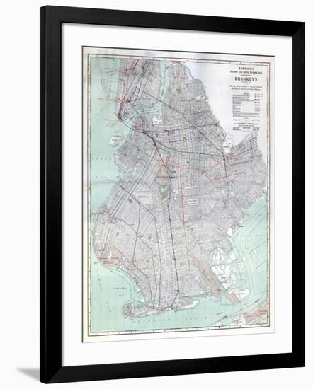 Brooklyn 1920 Transit Map-null-Framed Giclee Print