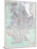 Brooklyn 1920 Transit Map-null-Mounted Giclee Print