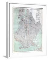 Brooklyn 1920 Transit Map-null-Framed Giclee Print